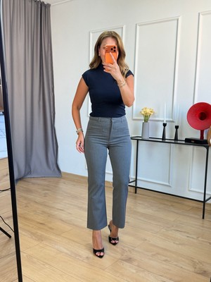 Size Özgü Gri Flare Pantolon