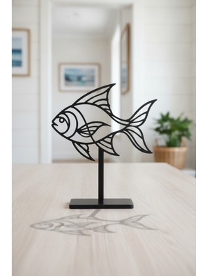Bafidica Masa Dekoru Metal Tasarım Balık Metal Dekoratif Obje 18 cm