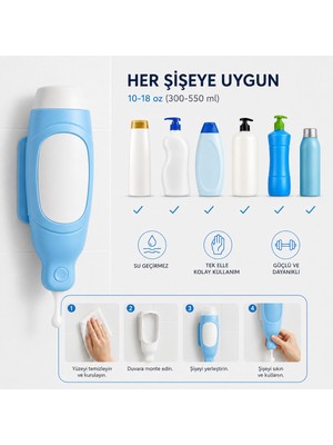 Piyatech Şampuan ve Sabun Şişeleri Için Silikon Hazne - Banyo Şampuan Duş Dispenseri