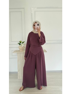 Salisburys Molly Nelly Kadın Bol Paça Pantolon Korsajlı Rahat Takım