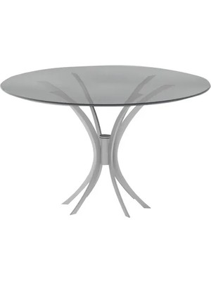 Vivense Leon Metal Yuvarlak Yemek Masası, Gri, 120X120