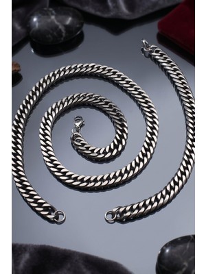 Prestige Paslanmaz Çelik Gemici Model Erkek Kolye Zincir ve Bileklik Set 10MM 902924