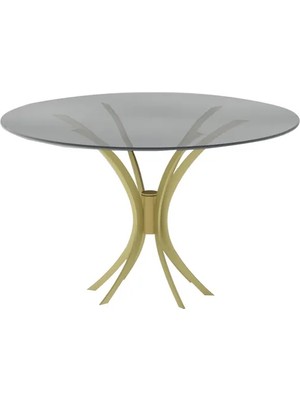 Vivense Leon Metal Yuvarlak Yemek Masası, Gold, 120X120