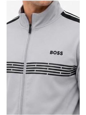 Boss Şeritli Regular Fitgri-Antrasit Eşofman  Takımı