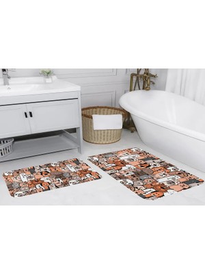 Vivense Rovigo Home Dijital Baskılı Ikili Banyo Paspas Takımı RVG5122