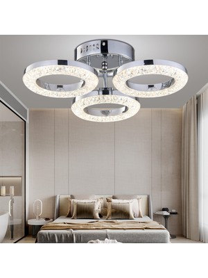 Oylum 3'lü Krom 24 Watt Kristalli Koridor Salon LED Plafonyer Avize