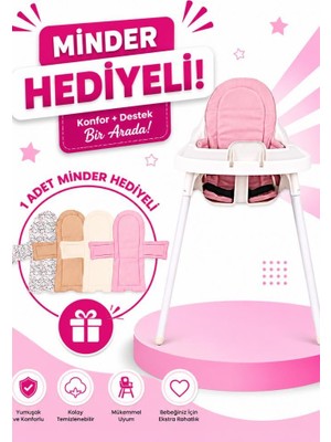 Faros Çebi Toys Orzo Beyaz Mama Sandalyesi Metal Ayaklı Ergonomik Tasarım ve Kolay Temizlenebilir