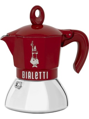 Bialetti - Exclusive Indüksiyon: 2 Cups Ocak Üstü Espresso Pişirici - 100ML - Kırmızı Renk - Al