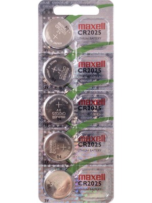 Maxell Tanco Impex 5 x CR2025 2025 3 V Lityum Pil, Araç Uzaktan Kumandaları Için