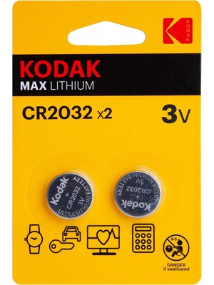 Kodak 2 Adet CR2032 Ultra Lityum Para Pil