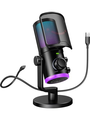 Fifine Fıfıne Am6 Amplıgame Rgb Gaming Mikrofon - Oyun/sohbet Ses Dengesi - USB Yayın ve Mikrofonu - Gürült