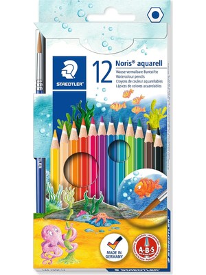 Staedtler 144 10NC12 Noris Clup Aquarell 12'li Kuruboya Fırça Hediyeli