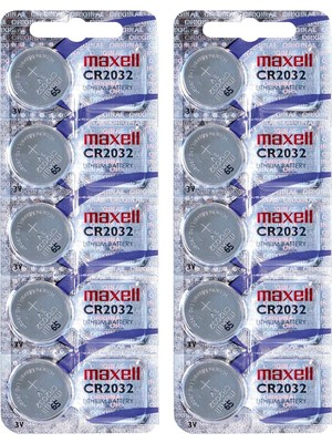 Maxell CR2032 2032 Düğme Pil, Toplam 10 Adet