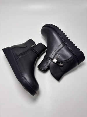 Kuum K112-1001 Exclusıve Sıyah Cılt Kadın Ayakkabı