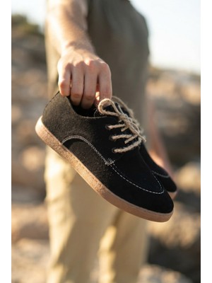 Zerenyus ZRK-X5X Premium Siyah Süet Bağcıklı Günlük Erkek Loafer
