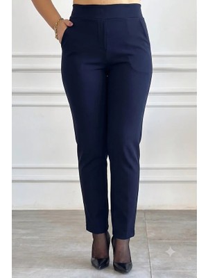 My-o Kadın Boru Paça Yandan Cep Detaylı Çelik Interlok Örme Kalın Kışlık Pantolon Tayt S-4xl