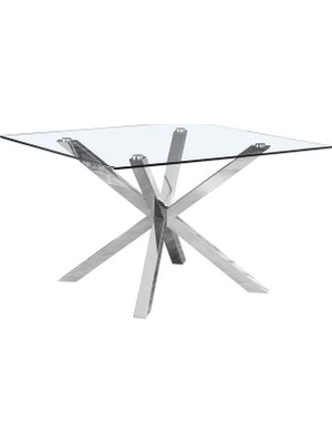 Vivense Erıka Paslanmaz Metal Yemek Masası, Kare, 120X120