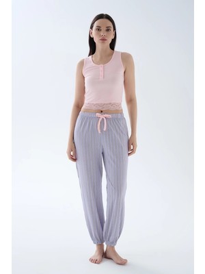 Hays Kadın Pamuklu Kısa Kollu Uzun Pijama Takımı