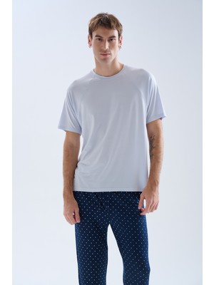 Syah Erkek Modal Reglan Kısa Kollu Pijama Üstü