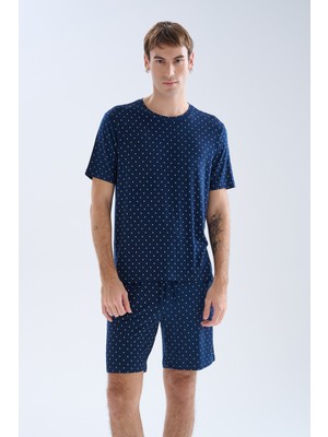 Syah Erkek Pamuklu Kısa Kollu Pijama Üstü
