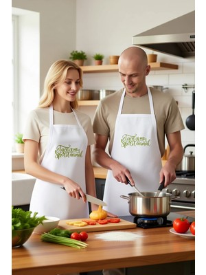 PayBuy Unisex Mutfak Aşçı Önlüğü Komik Baskılı Ruh Hayvanı Tasarımı Rahat Kesim Günlük Modern Şık Konforlu