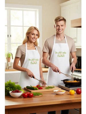 PayBuy Unisex Mutfak Önlüğü Nachos Baskılı El Çizimi Tasarım Rahat Kesim Günlük Kullanım Modern Şık Zarif
