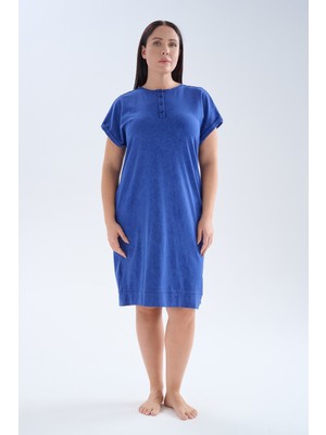 Hays Kadın Plus Size Pamuklu Yıkamalı Kısa Kollu Elbise