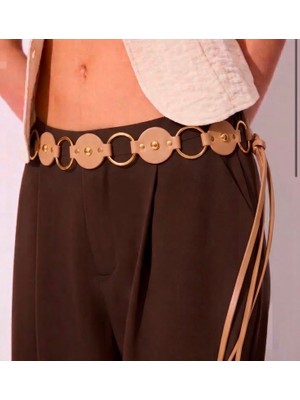 Fiori Düğüm Detaylı Top Aksesuarlı Kemer, Elbise Kemeri, Ceket Kemeri, Gömlek Kemeri
