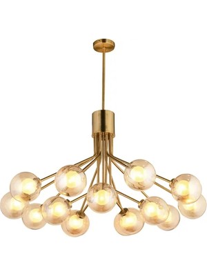 Vivense Lampaluce Forti Onbeşli Sarkıt Avize, Sarı, 60X90