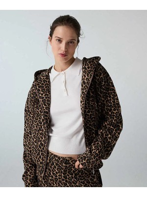 İpekyol Leopar Desen Oversize Sweatshirt IW6260091111074