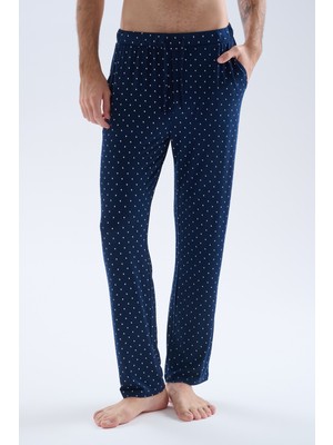 Syah Erkek Viskoz Cepli Uzun Pijama Altı