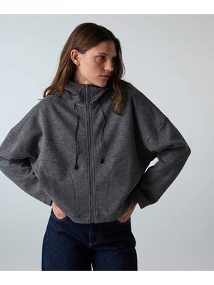 İpekyol Kumaş mix kapüşonlu sweatshirt IW6260091108036