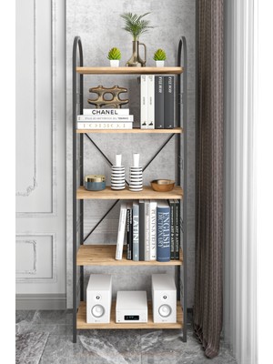 Bezos Metal Kitaplık Atlantik Çam 180 cm