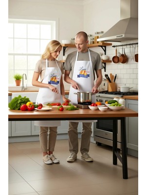 PayBuy Unisex Mutfak Önlüğü Pizza Baskılı Yiyecek Temalı Rahat Kesim Günlük Aşçı Modern Şık Konforlu Zarif