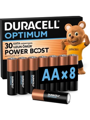 Duracell Optımum Aa Alkalin Pil (8’li Paket) – 1,5V