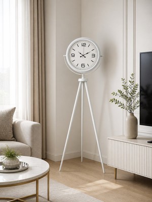 ALK Modern Line Beyaz Tripod Ayaklı Saat