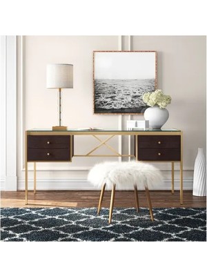 Vivense Megan Gold Metal Çalışma Masası, Venge