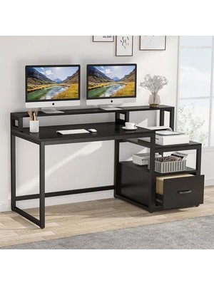 Vivense Jill Metal Çalışma Masası, Siyah