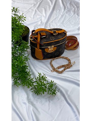 Epala Lüks Monogram Desenli Vanity Çanta & Omuz Çantası
