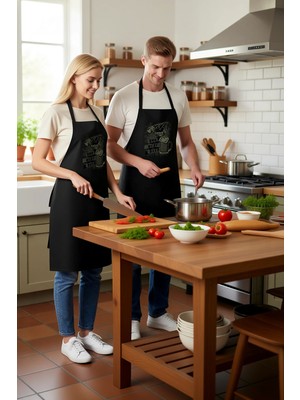 PayBuy Unisex Mutfak Aşçı Önlüğü Barbekü Baskılı Bira Temalı Rahat Kesim Boyundan Askılı Cepli Günlük Şık