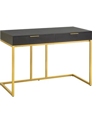 Vivense Wendy Gold Metal Çalışma Masası, Siyah