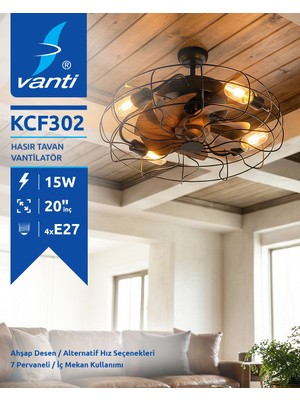 Kendal Vanti KCF302 Vantilatör E27 15W Motor