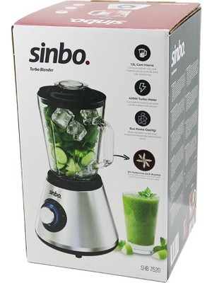 Sinbo Turbo Doğrayıcı Blender - Buz Kırıcı - 1.5 Litre Cam Hazne