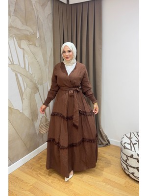Salisburys Molly Nelly Kadın Püsküllü Muslin Kuşaklı Elbise