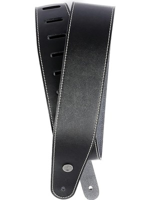 Planet Waves 25LS00-DX Deri Kemer Klasik Deri Kayış Koleksiyonu Kontrast Dikiş - Siyah Uzunluk: 1280