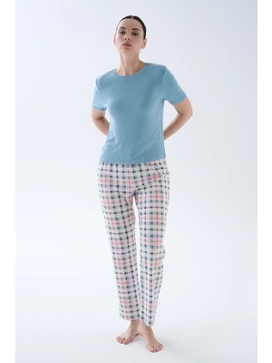 Hays Kadın Pamuklu Kısa Kollu Uzun Pijama Takımı