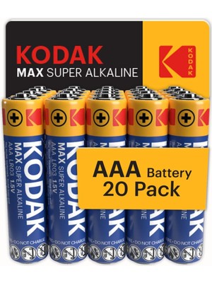 Kodak 20 Adet Alkalin Ince Pil-Aaa-Shrink