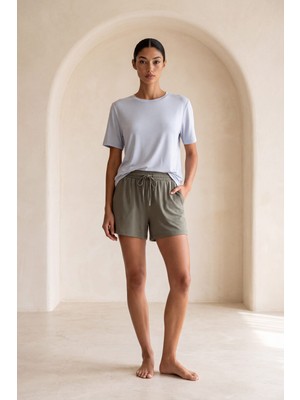 Hays Kadın Modal Kısa Kollu Bisiklet Yaka T-Shirt