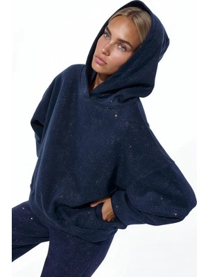 Hiccup Kadınlar Busem Kadın Pamuk Karışımlı Sweatshirt Lacivert