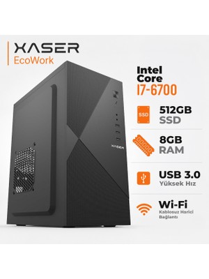 Xaser Ecowork XSR19 I7 6700 8gb Ram 512GB SSD Masaüstü Ofis Bilgisayarı